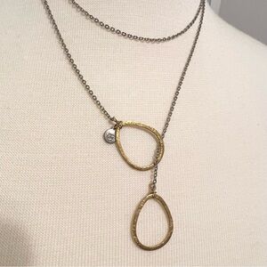 Catherine Page Silver and Gold Loop Lariat Necklace